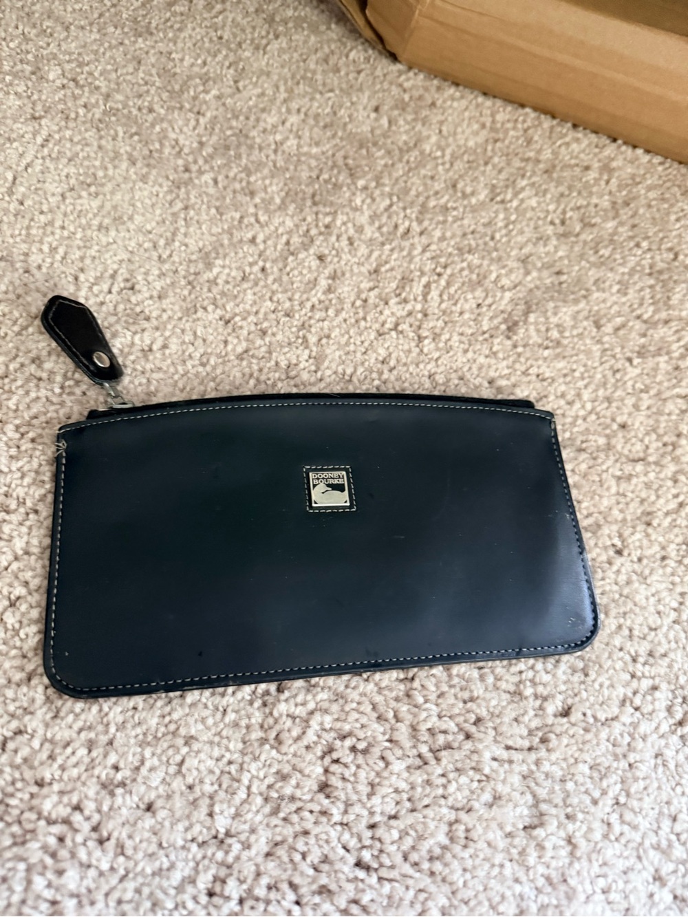 Dooney & Bourke Black Leather Zip Pouch